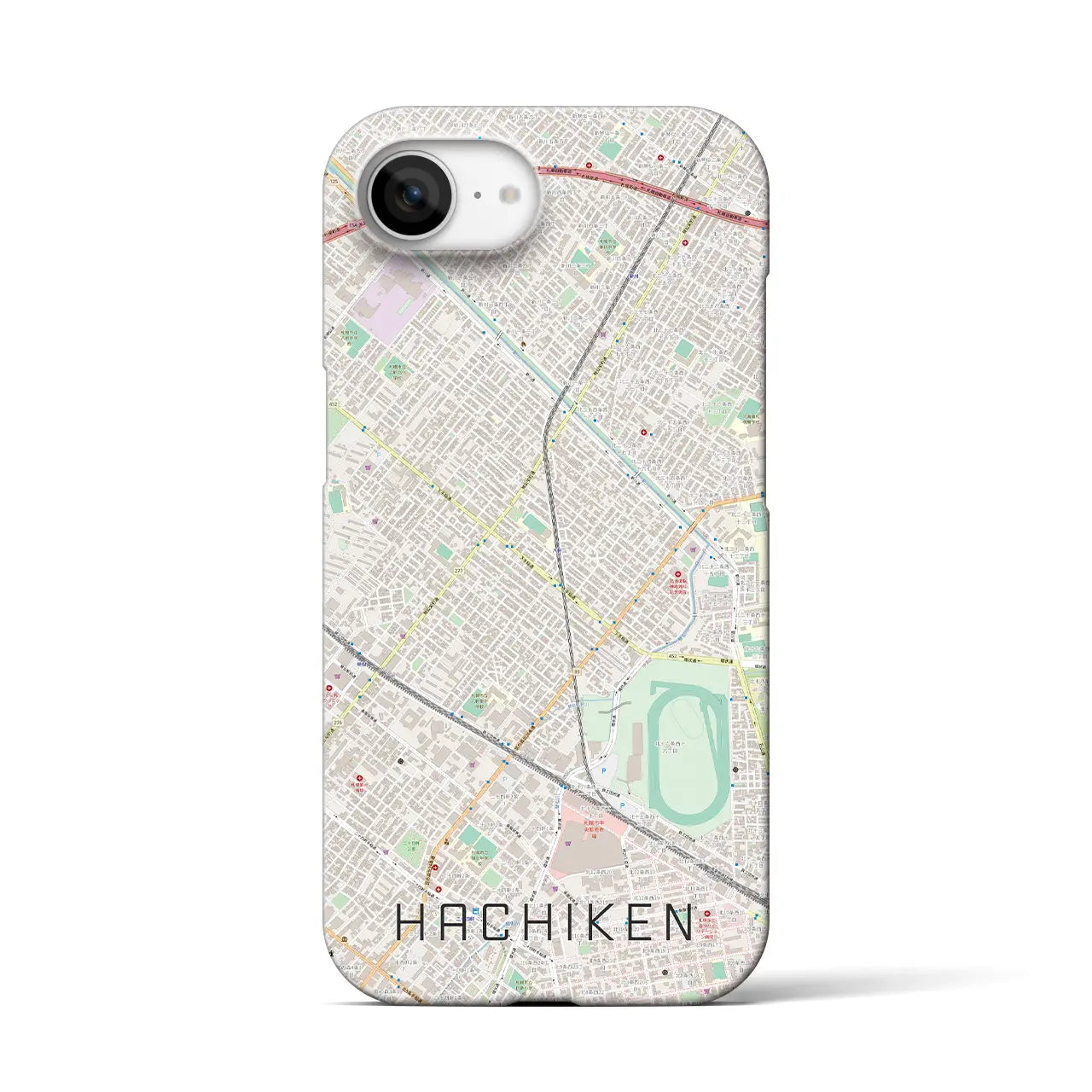 【八軒(北海道)】地図柄iPhoneケース(バックカバータイプ)