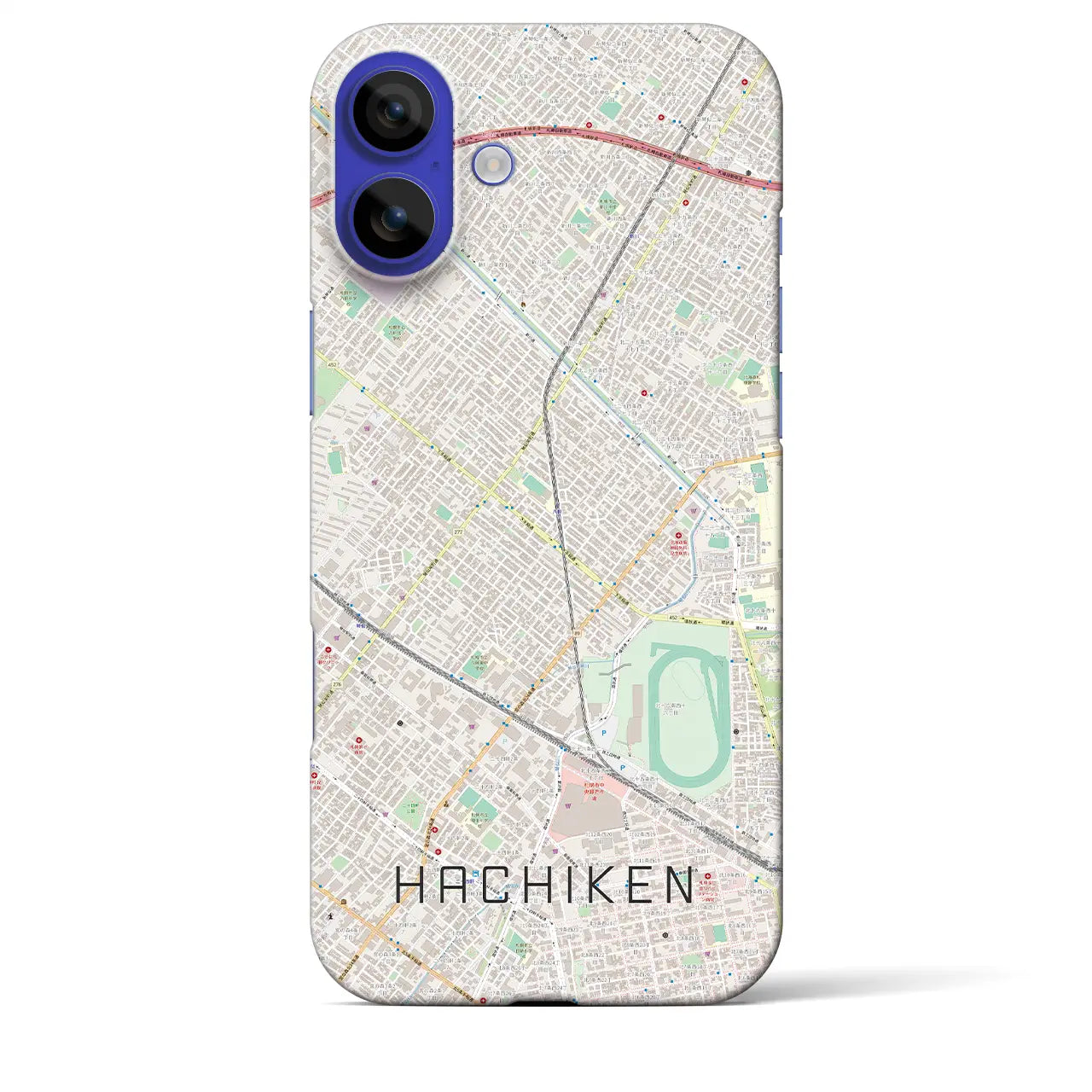 【八軒(北海道)】地図柄iPhoneケース(バックカバータイプ)ナチュラル・iPhone 16 Pro Max 用