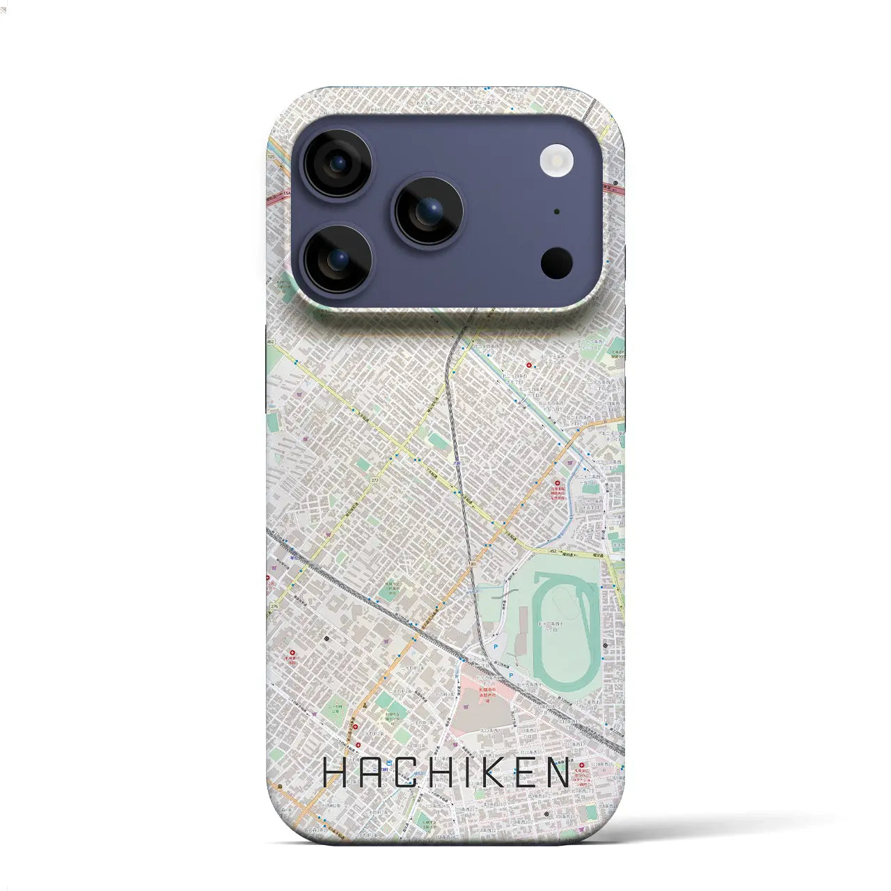【八軒(北海道)】地図柄iPhoneケース(バックカバータイプ)ブラック・iPhone 17 Pro Max 用