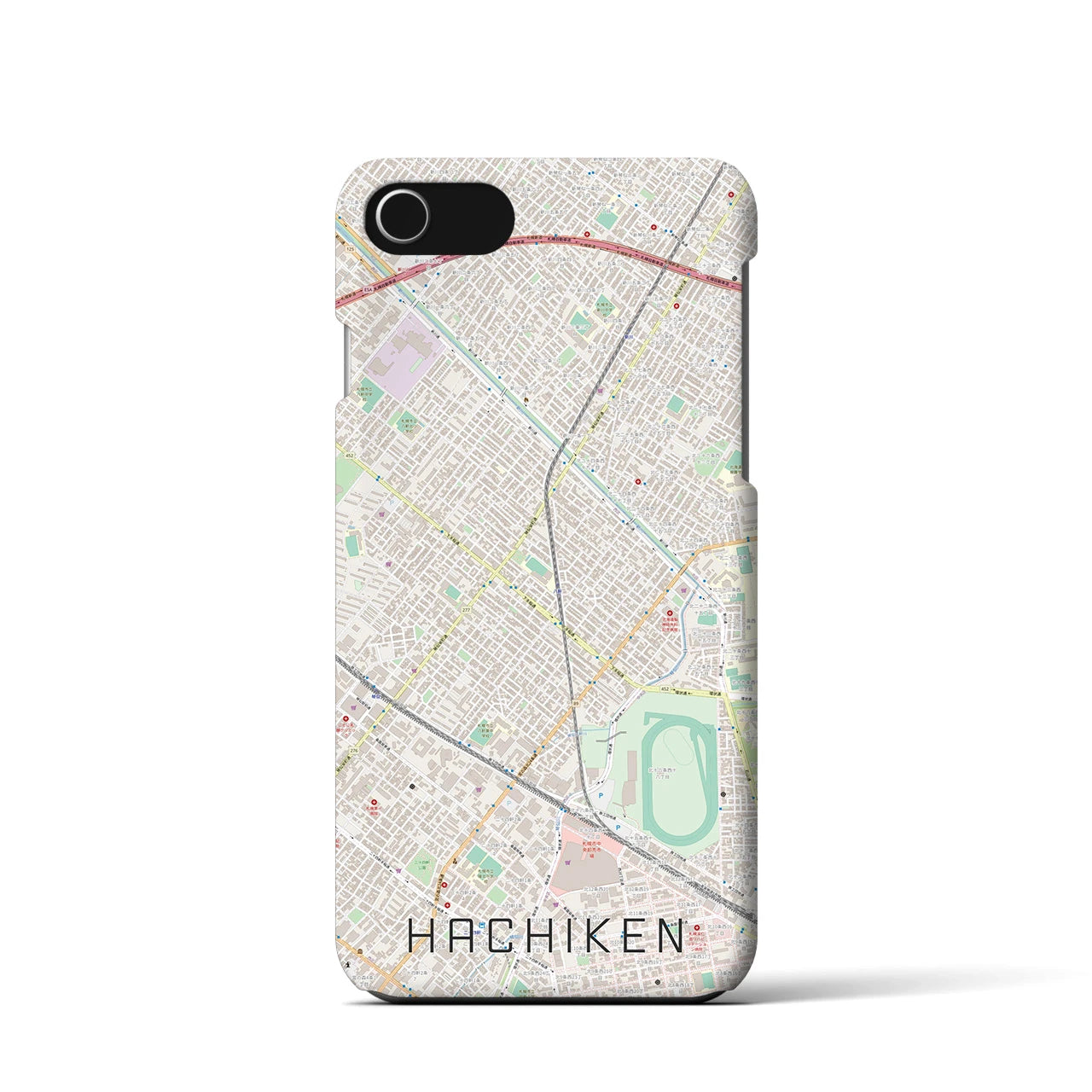 【八軒(北海道)】地図柄iPhoneケース(バックカバータイプ)