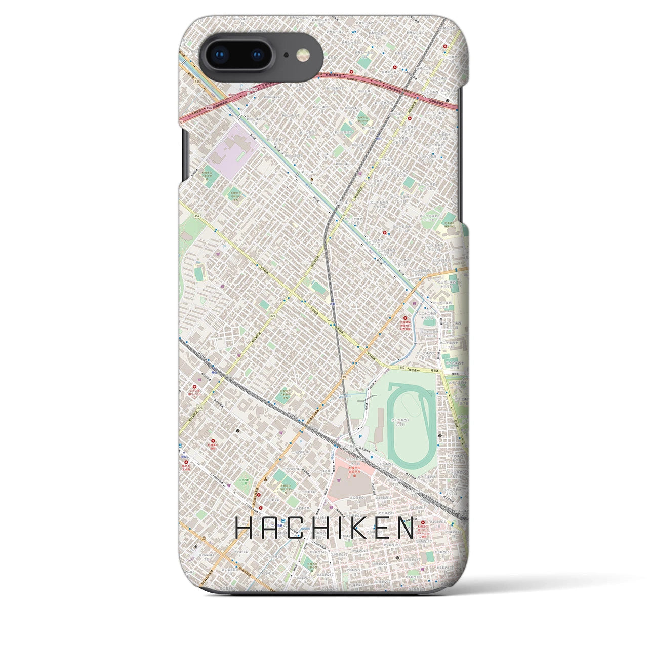 【八軒(北海道)】地図柄iPhoneケース(バックカバータイプ)