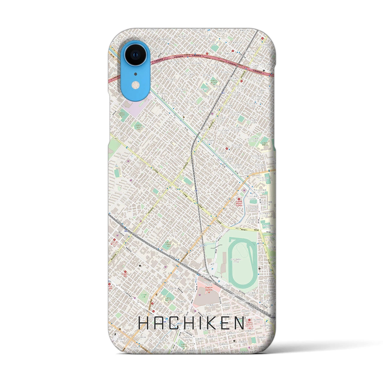 【八軒(北海道)】地図柄iPhoneケース(バックカバータイプ)