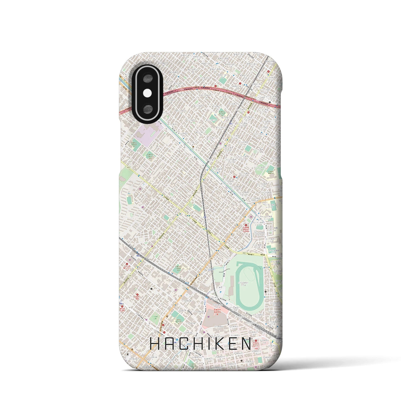 【八軒(北海道)】地図柄iPhoneケース(バックカバータイプ)