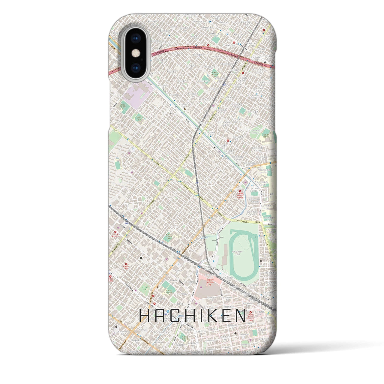 【八軒(北海道)】地図柄iPhoneケース(バックカバータイプ)