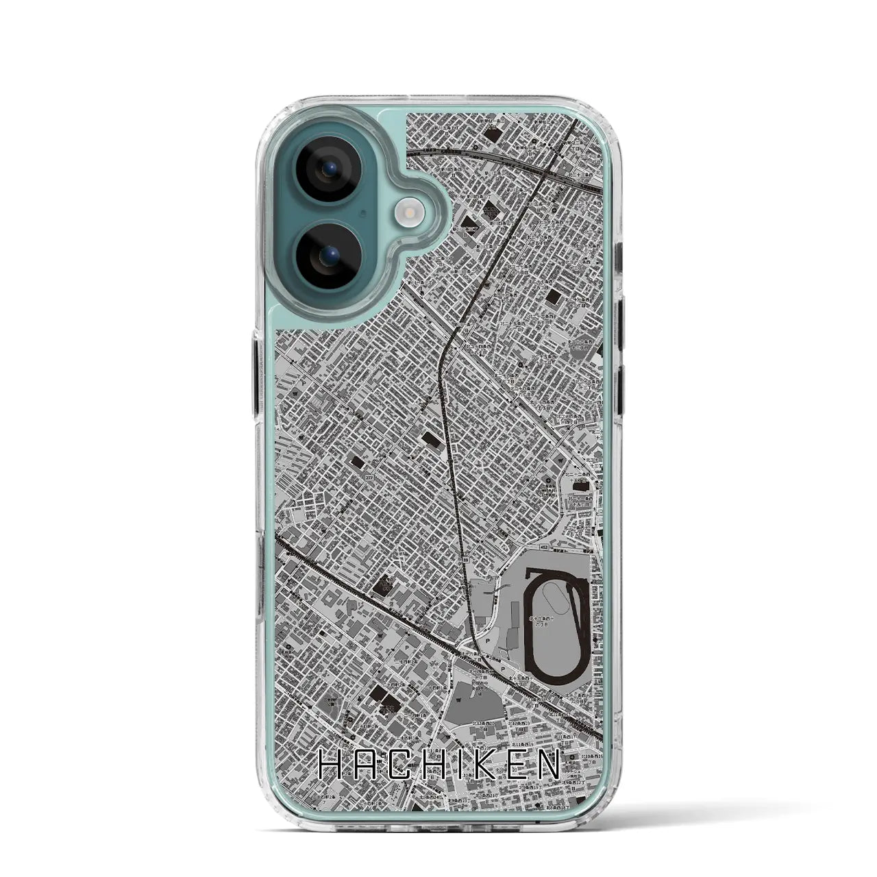 【八軒(北海道)】地図柄iPhoneケース(MagSafeタイプ)モノトーン・iPhone 16 Pro 用