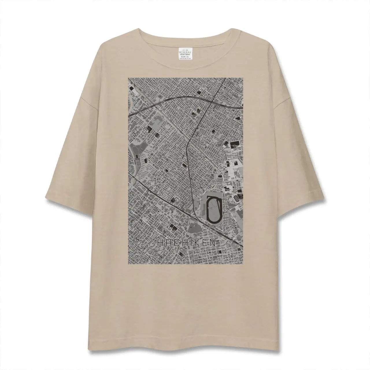 【八軒(北海道)】地図柄ビッグシルエットTシャツ