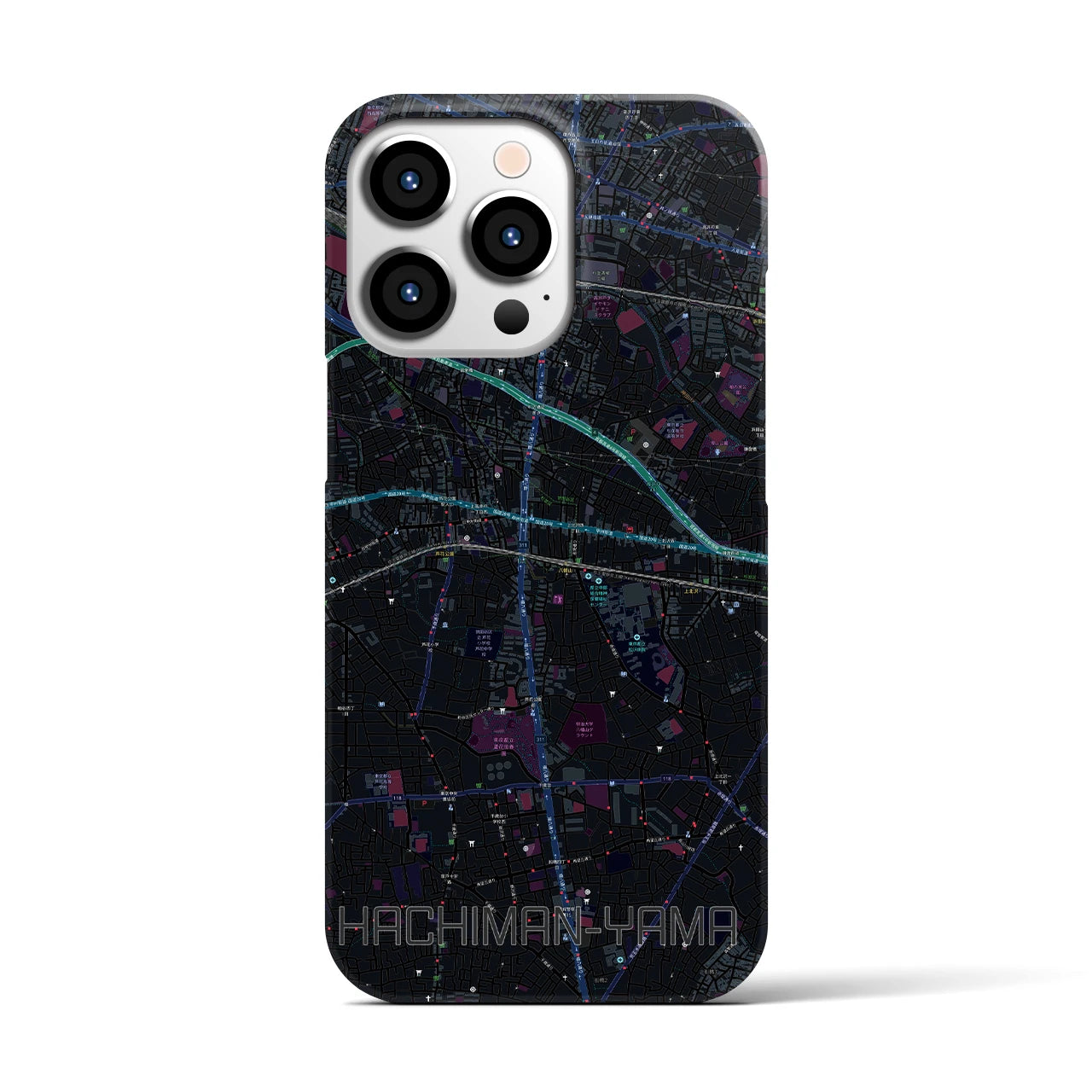 【八幡山(東京都)】地図柄iPhoneケース(バックカバータイプ)