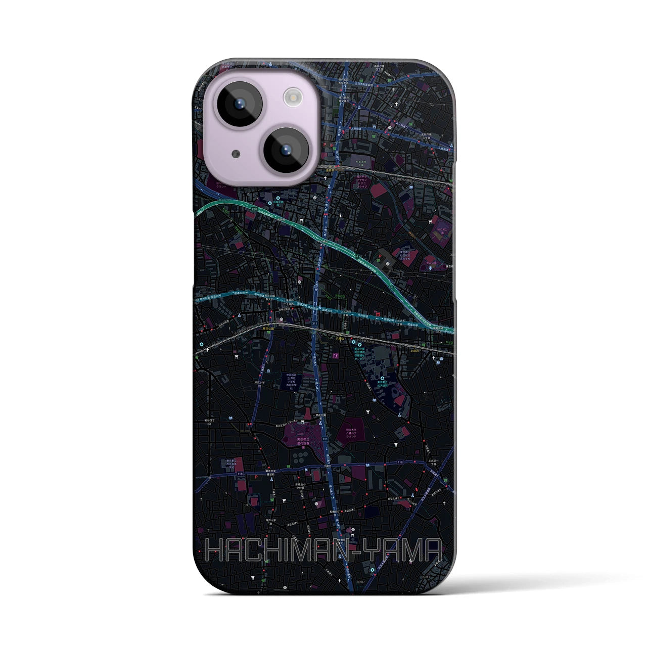 【八幡山(東京都)】地図柄iPhoneケース(バックカバータイプ)