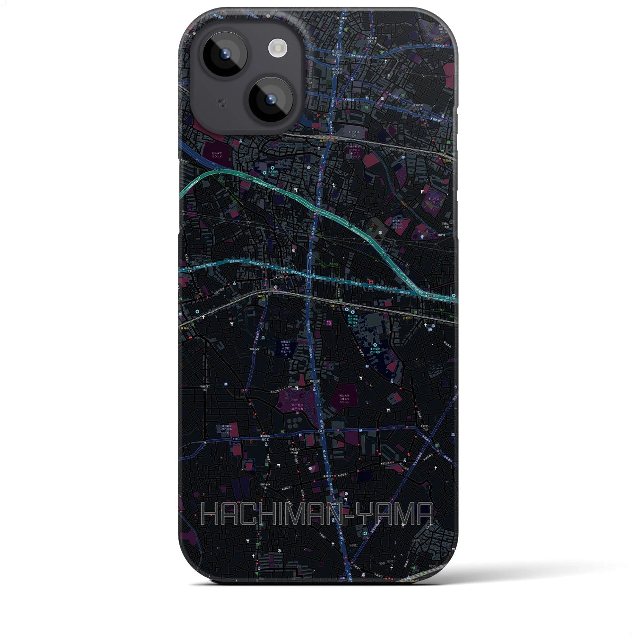 【八幡山(東京都)】地図柄iPhoneケース(バックカバータイプ)