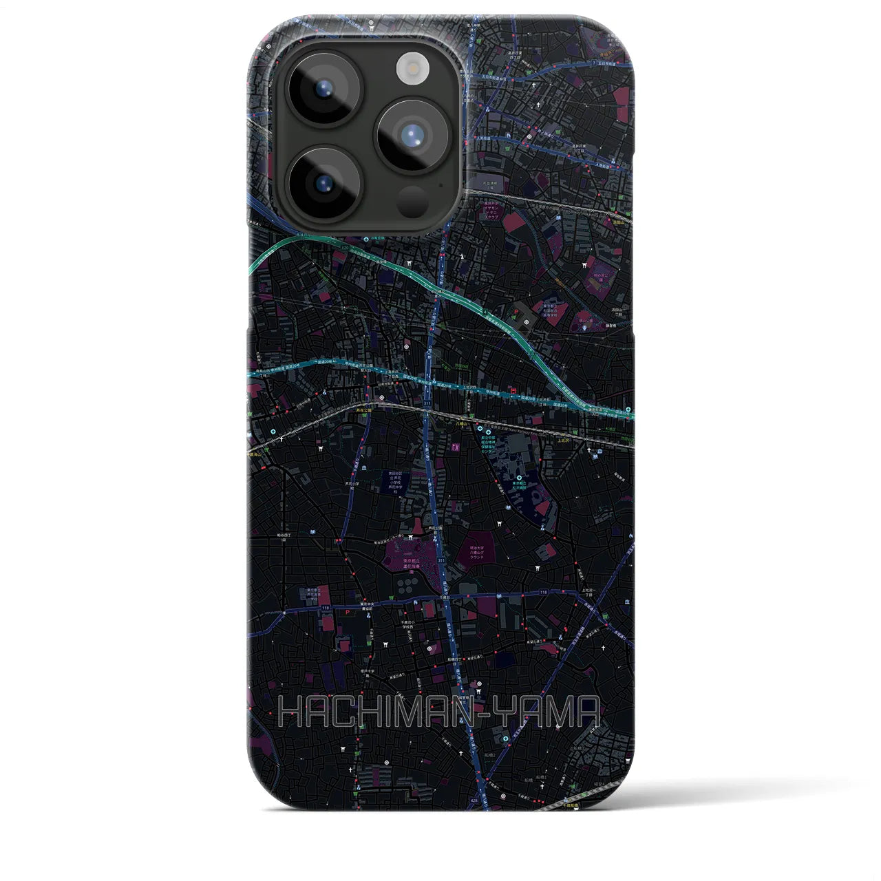 【八幡山(東京都)】地図柄iPhoneケース(バックカバータイプ)