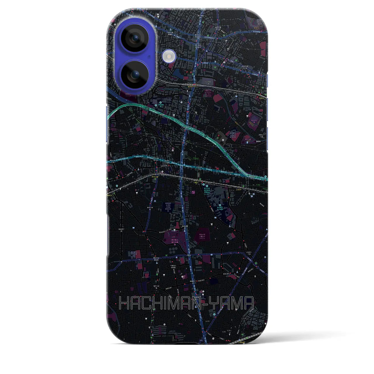 【八幡山(東京都)】地図柄iPhoneケース(バックカバータイプ)