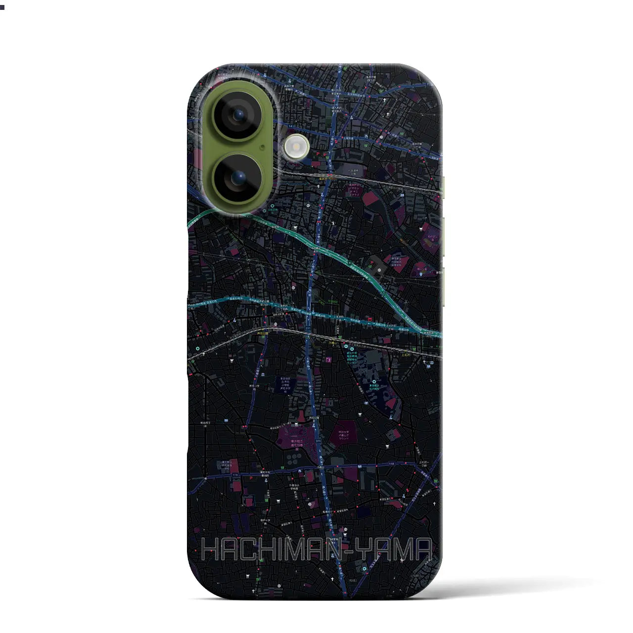【八幡山(東京都)】地図柄iPhoneケース(バックカバータイプ)