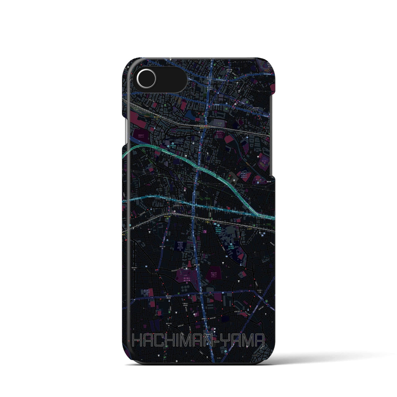 【八幡山(東京都)】地図柄iPhoneケース(バックカバータイプ)