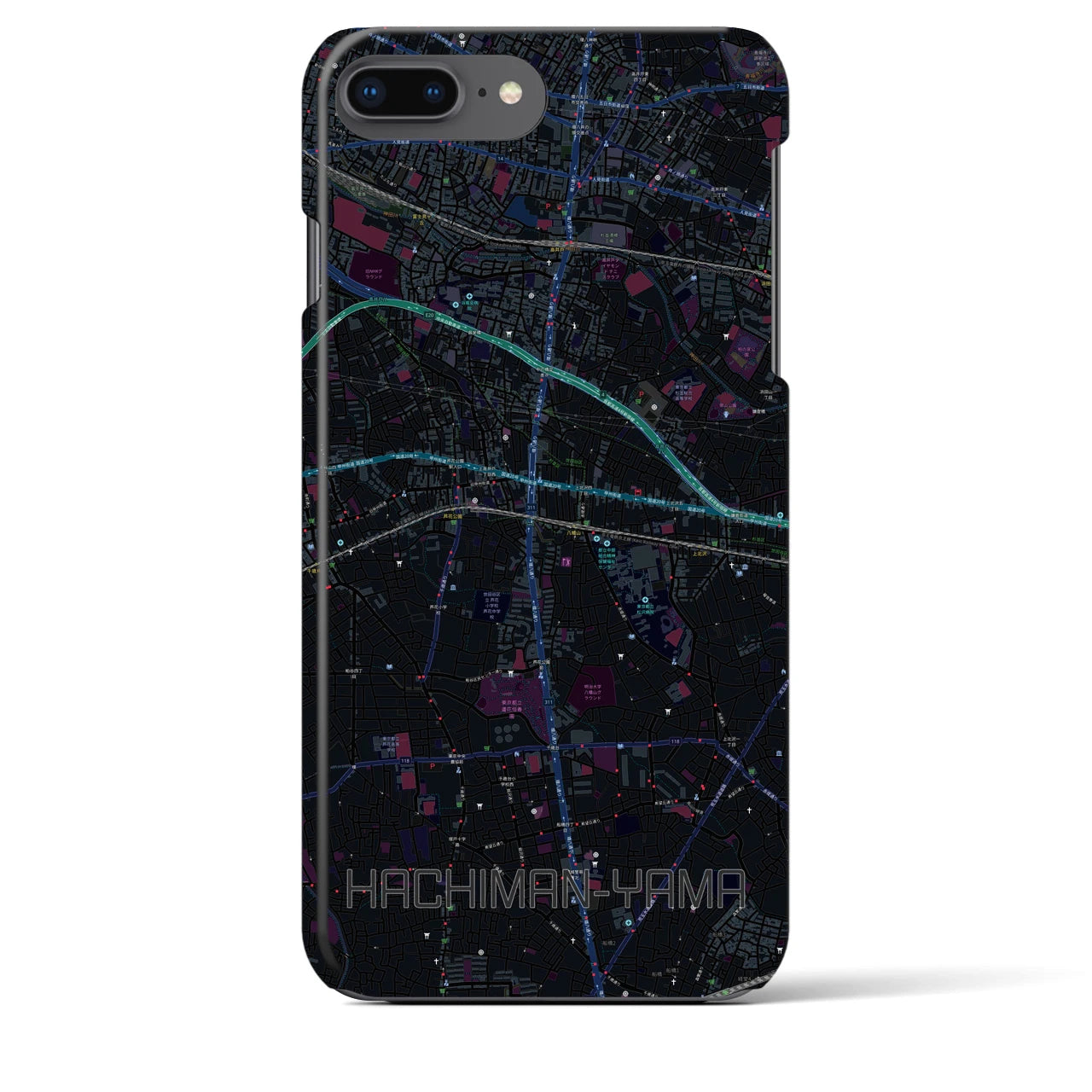 【八幡山(東京都)】地図柄iPhoneケース(バックカバータイプ)