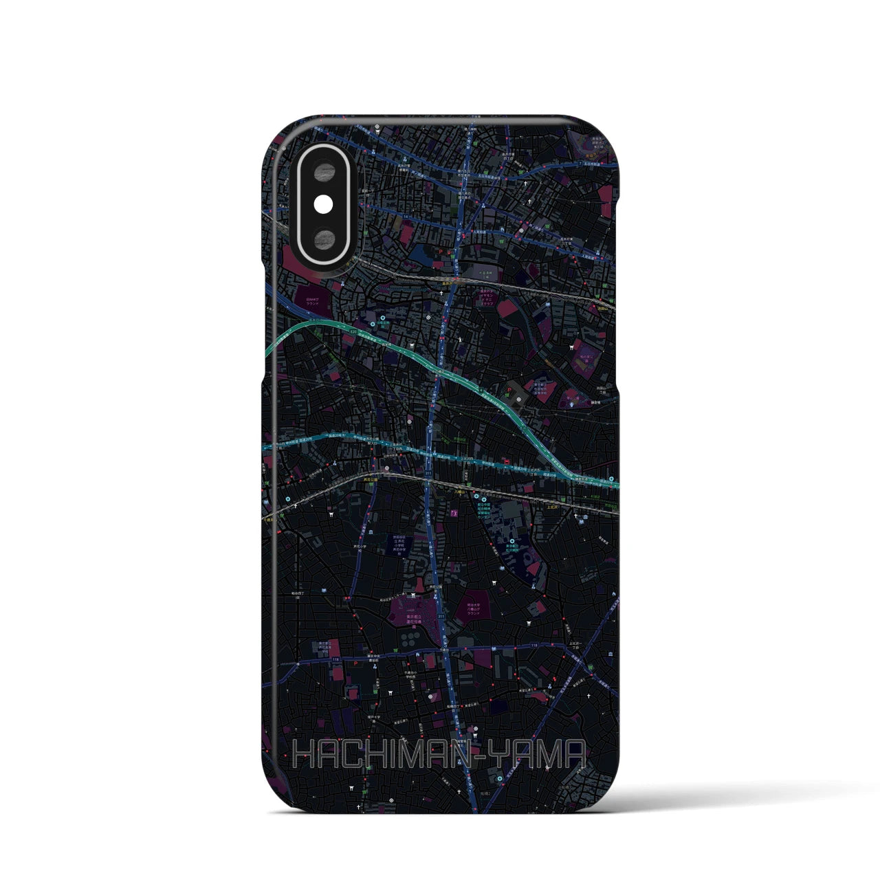 【八幡山(東京都)】地図柄iPhoneケース(バックカバータイプ)