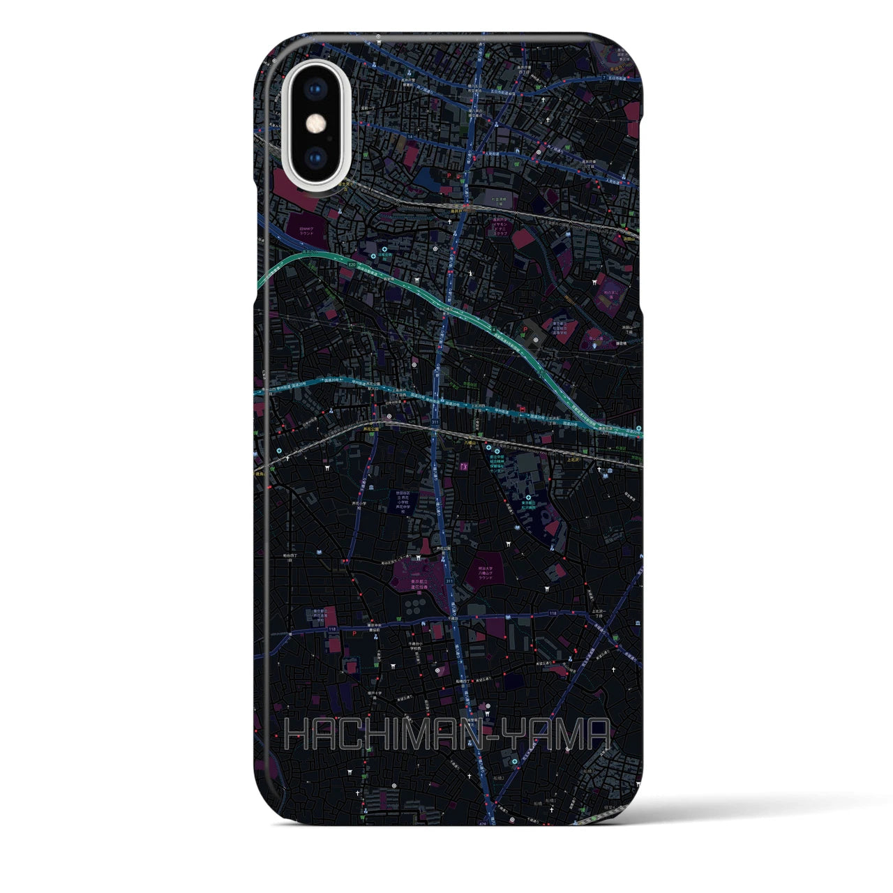 【八幡山(東京都)】地図柄iPhoneケース(バックカバータイプ)
