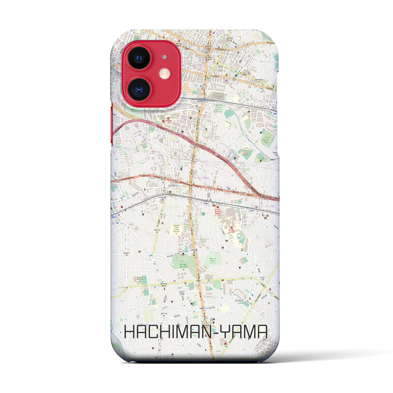 【八幡山(東京都)】地図柄iPhoneケース(バックカバータイプ)