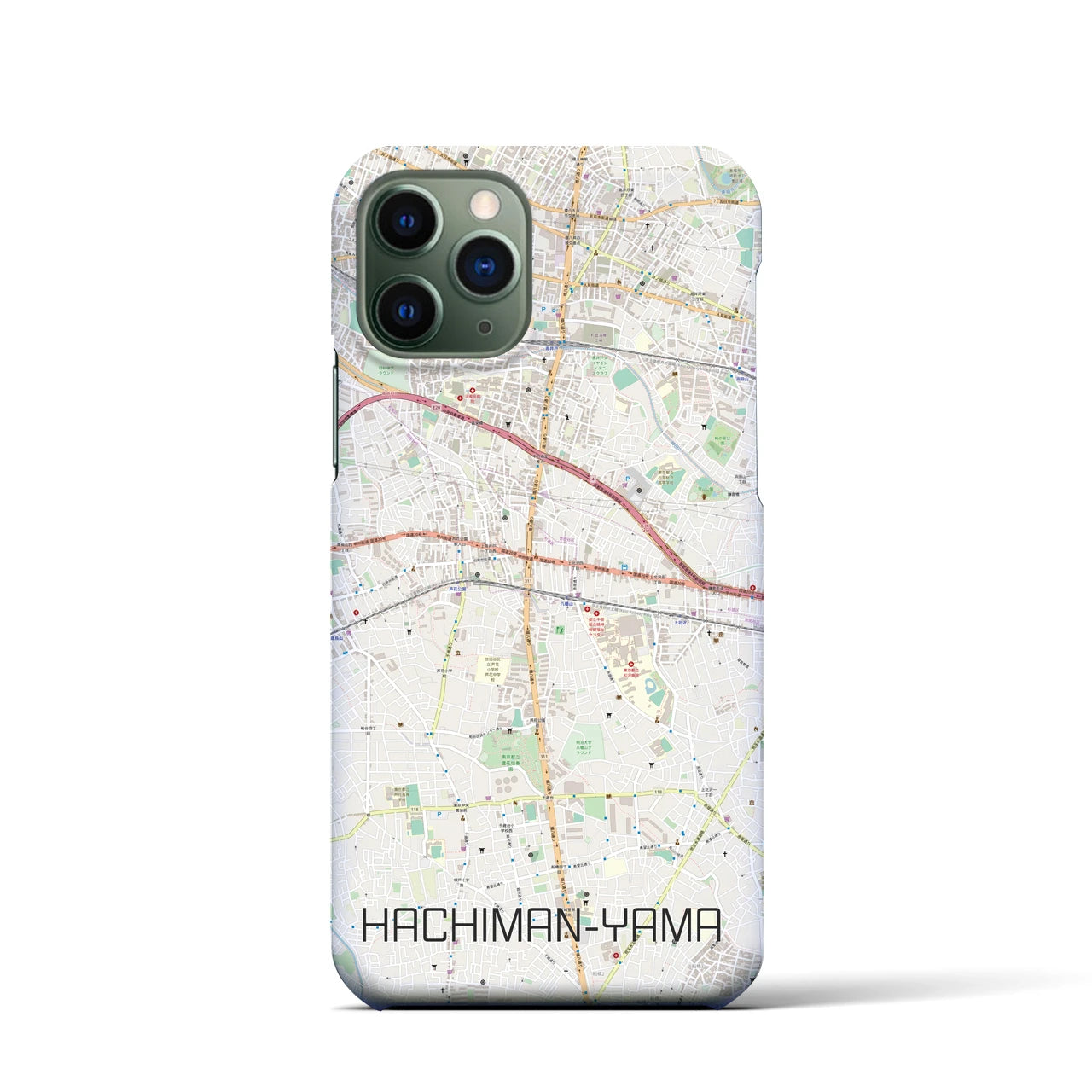 【八幡山(東京都)】地図柄iPhoneケース(バックカバータイプ)