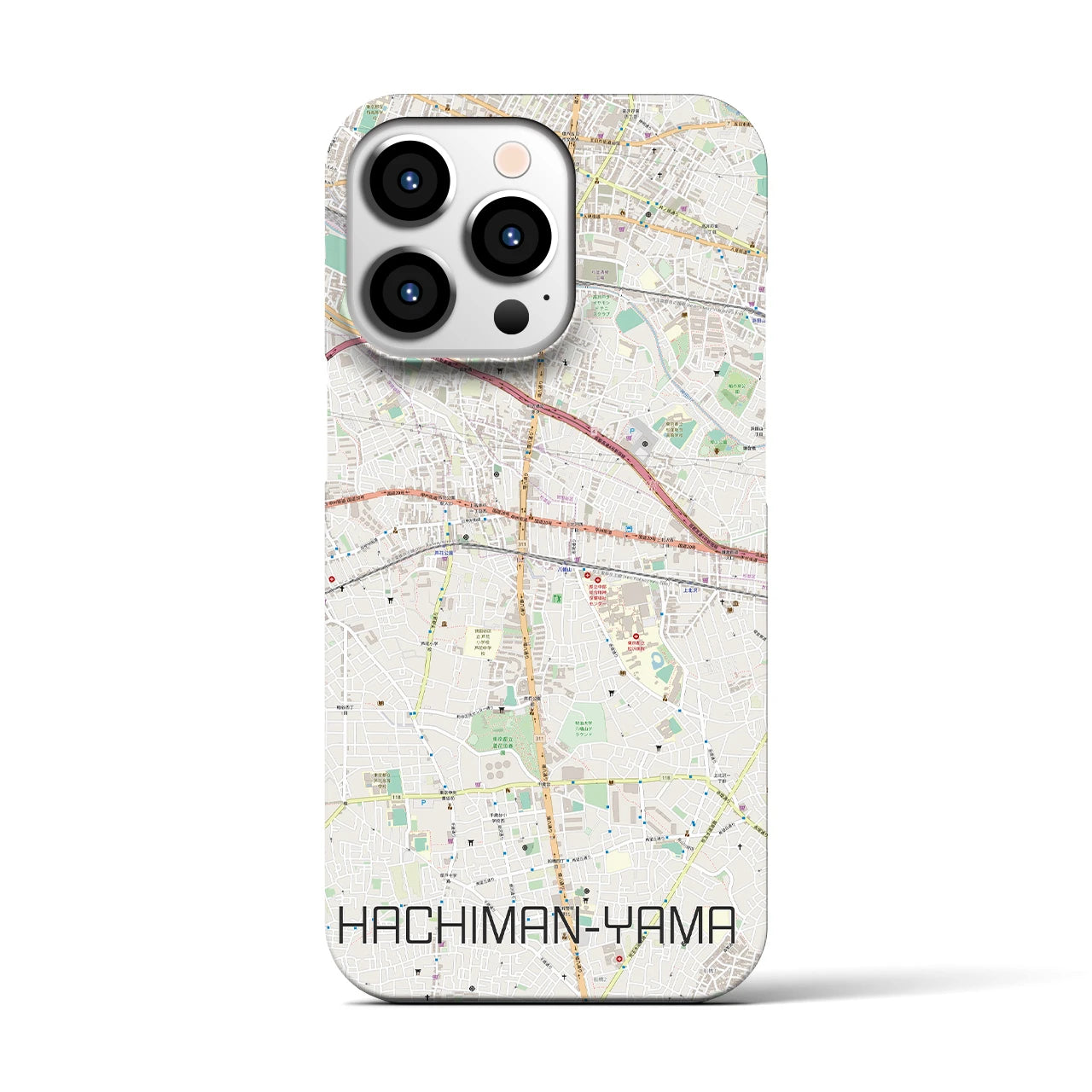 【八幡山(東京都)】地図柄iPhoneケース(バックカバータイプ)