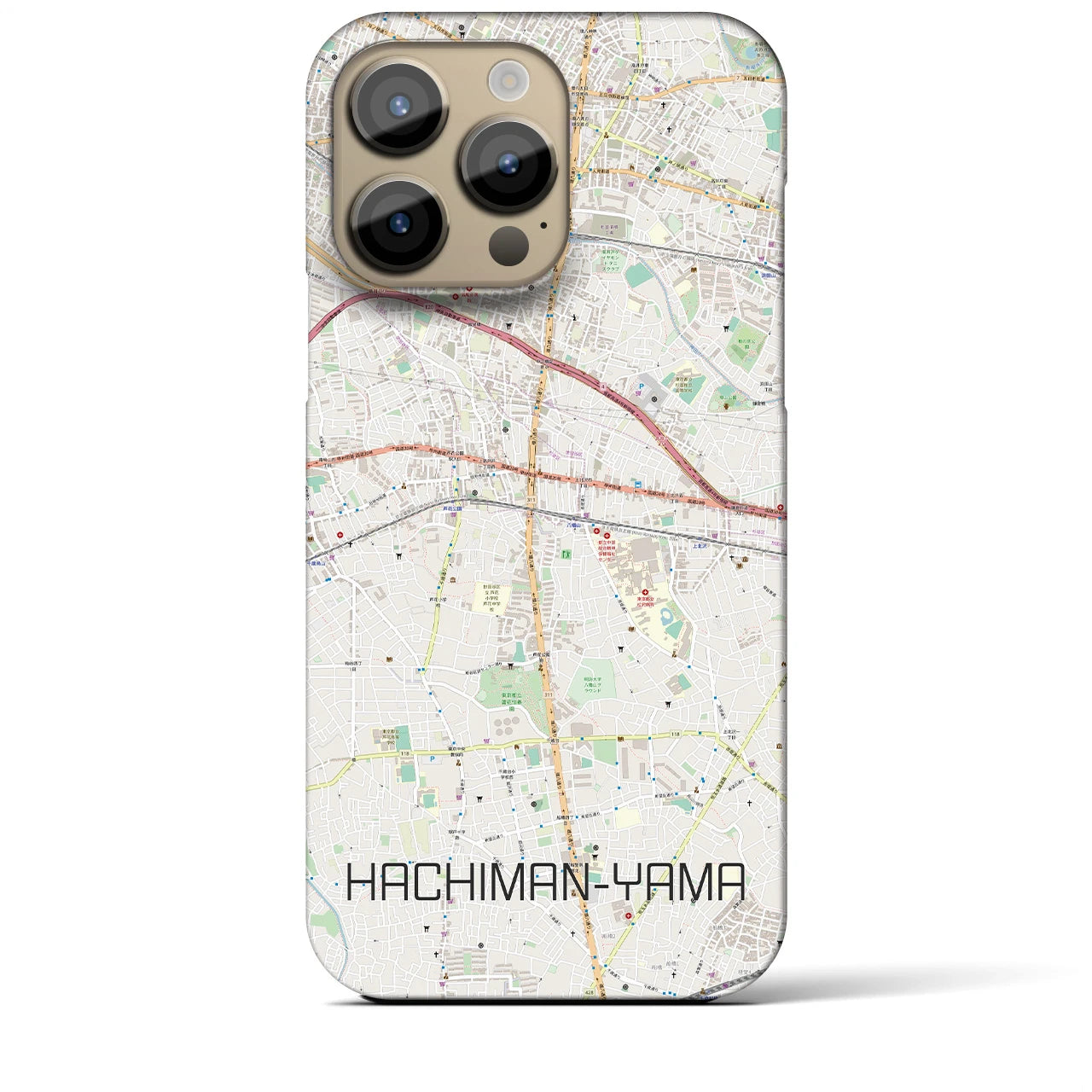 【八幡山(東京都)】地図柄iPhoneケース(バックカバータイプ)