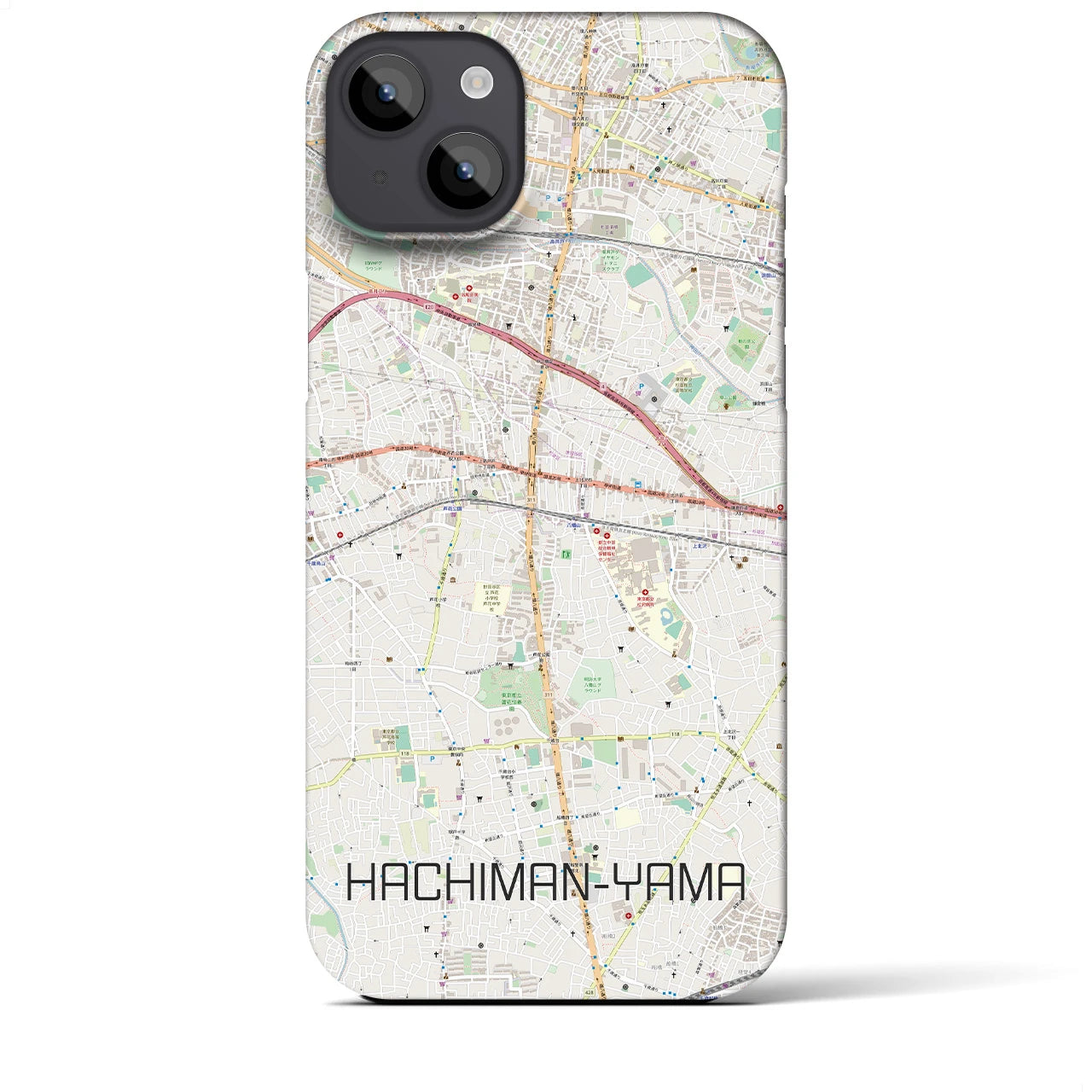 【八幡山(東京都)】地図柄iPhoneケース(バックカバータイプ)