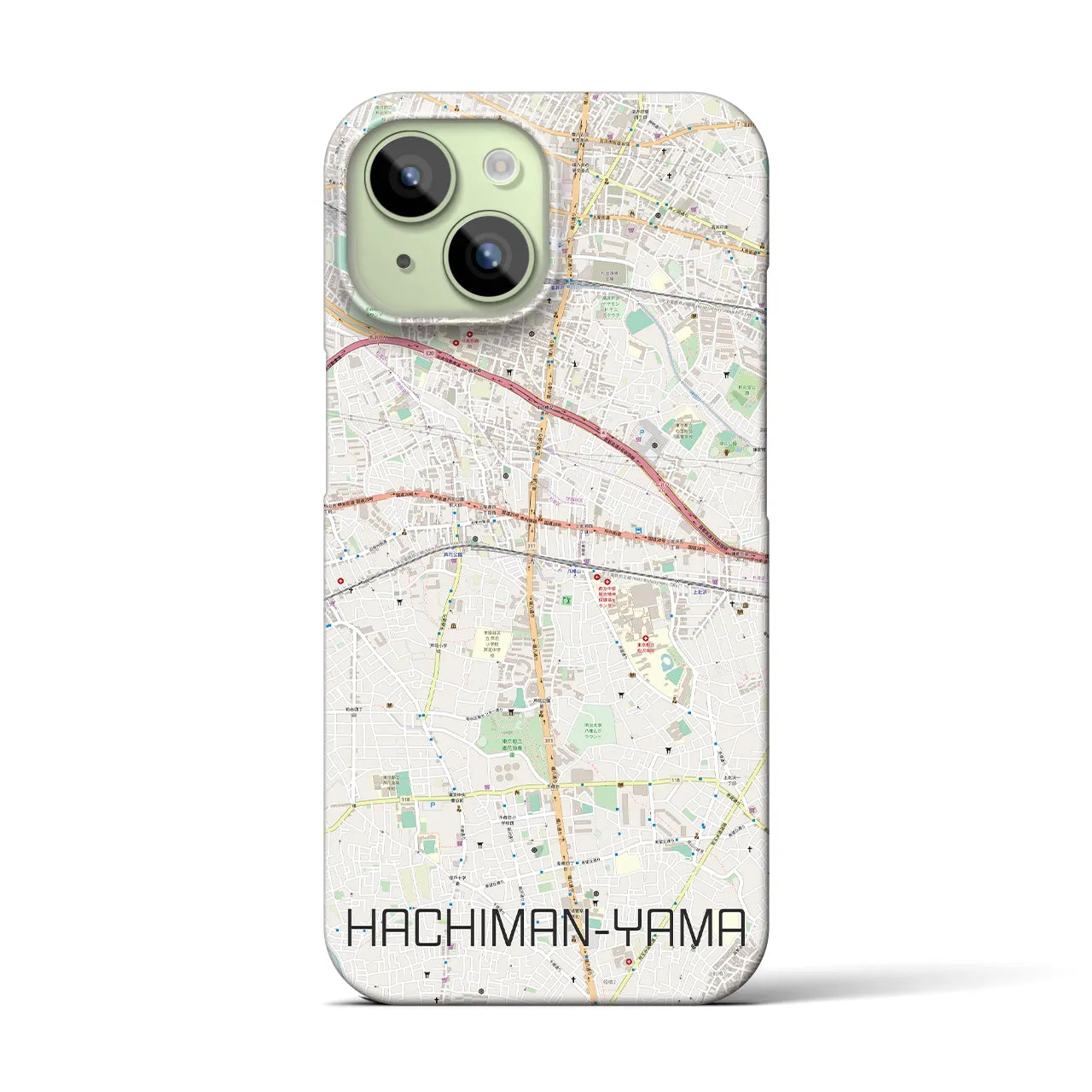 【八幡山(東京都)】地図柄iPhoneケース(バックカバータイプ)