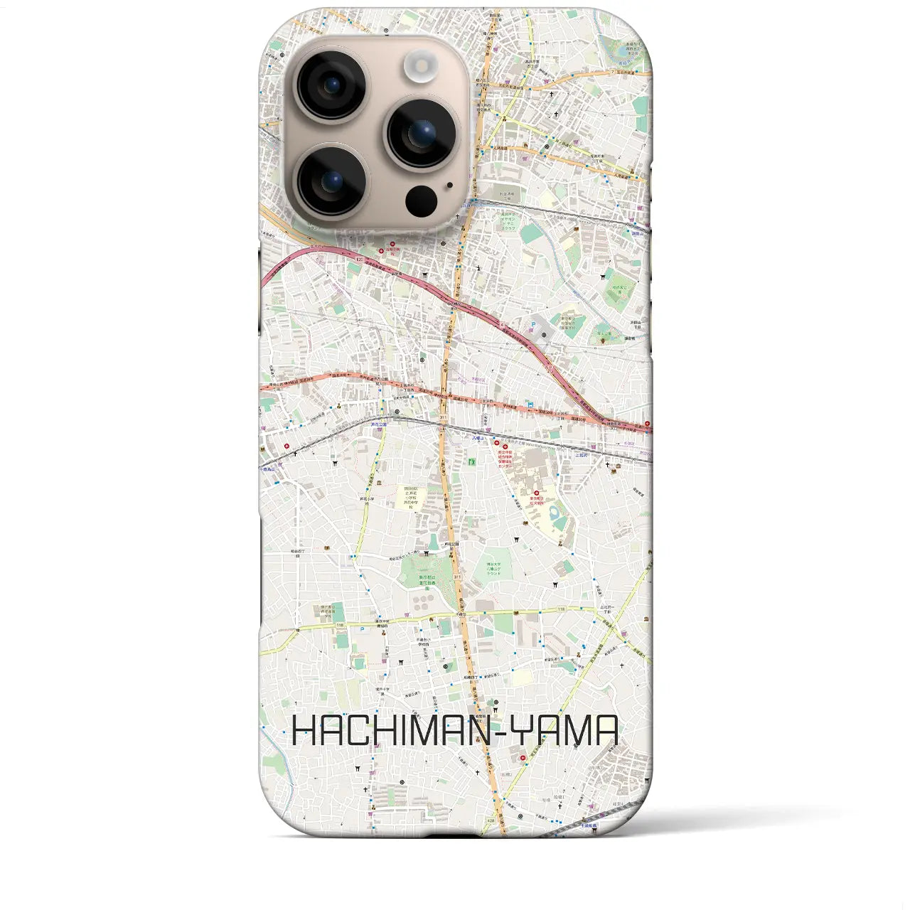 【八幡山(東京都)】地図柄iPhoneケース(バックカバータイプ)