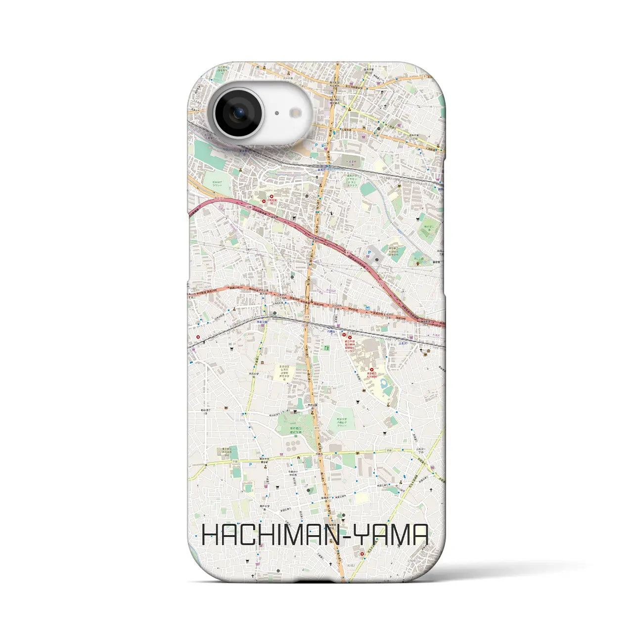 【八幡山(東京都)】地図柄iPhoneケース(バックカバータイプ)