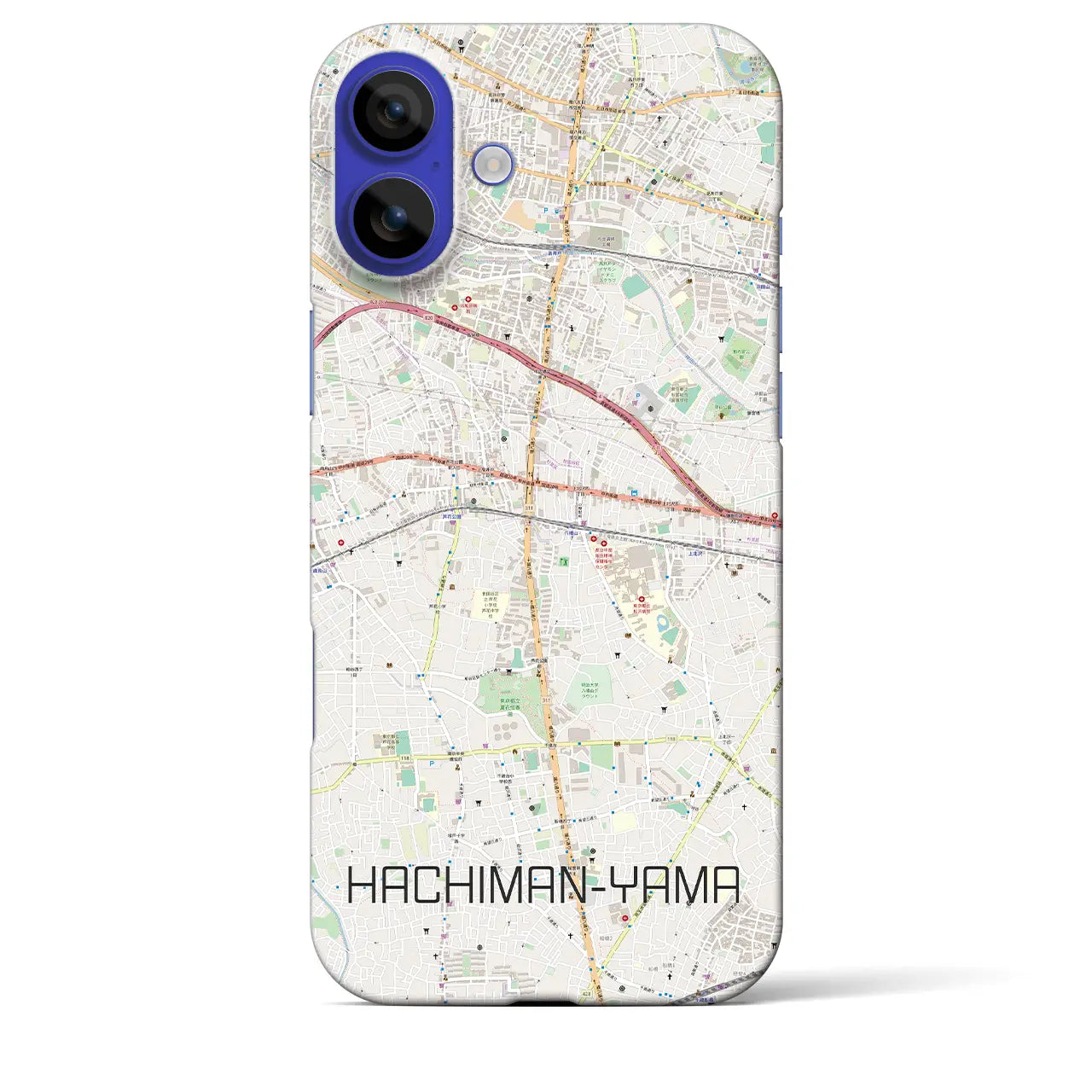 【八幡山(東京都)】地図柄iPhoneケース(バックカバータイプ)
