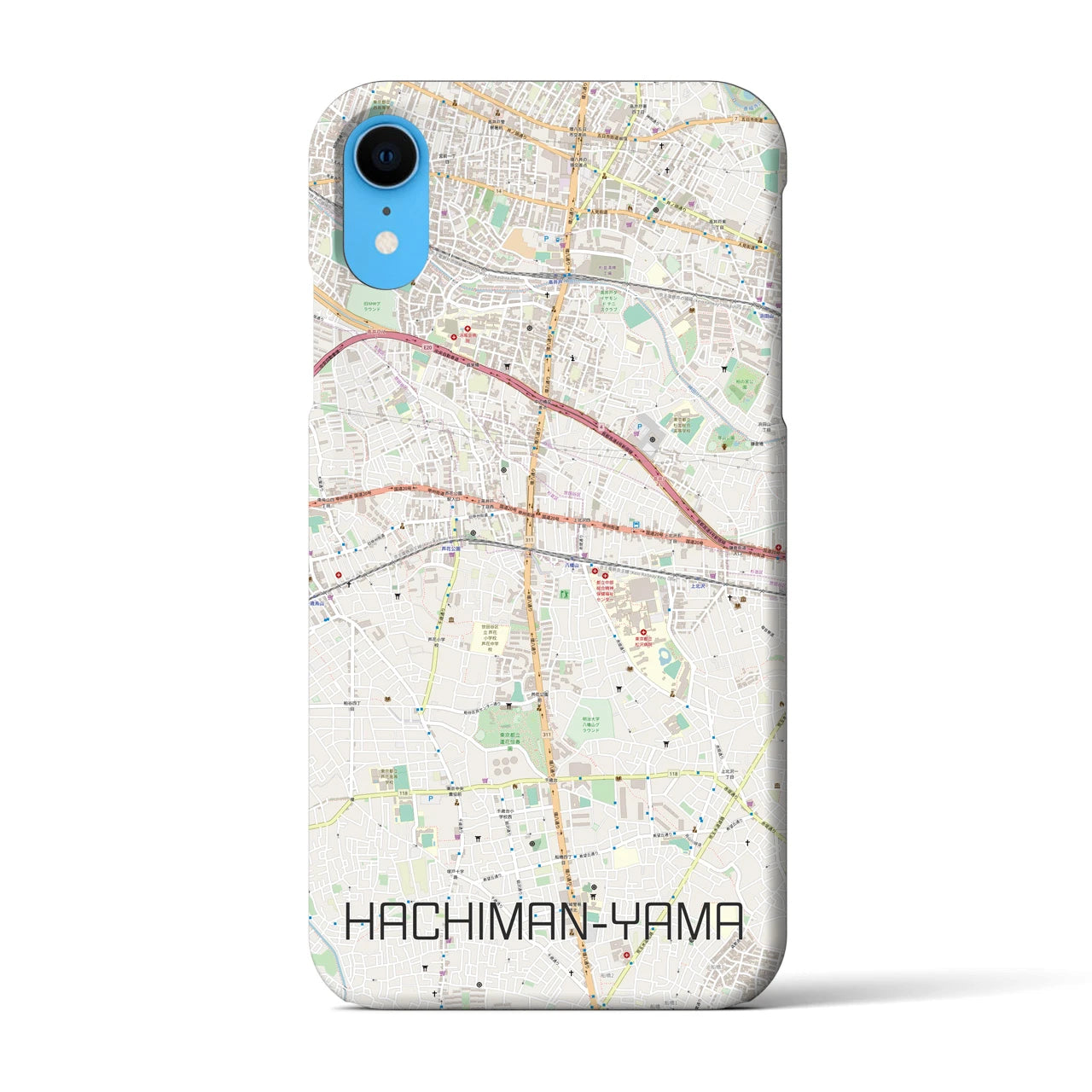 【八幡山(東京都)】地図柄iPhoneケース(バックカバータイプ)