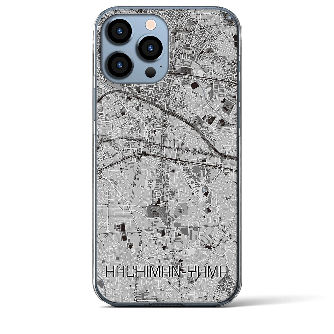 【八幡山(東京都)】地図柄iPhoneケース(クリアタイプ)