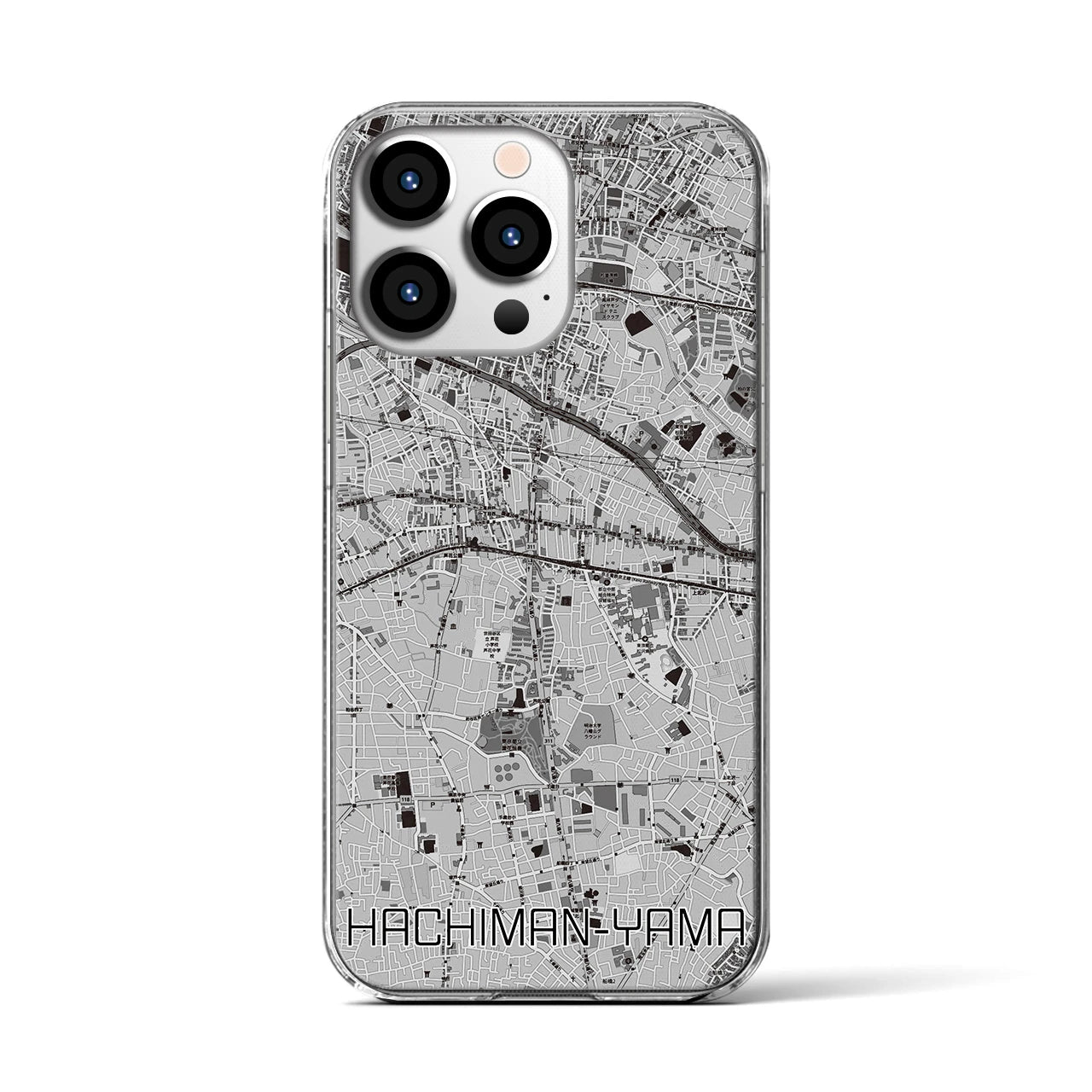 【八幡山(東京都)】地図柄iPhoneケース(クリアタイプ)