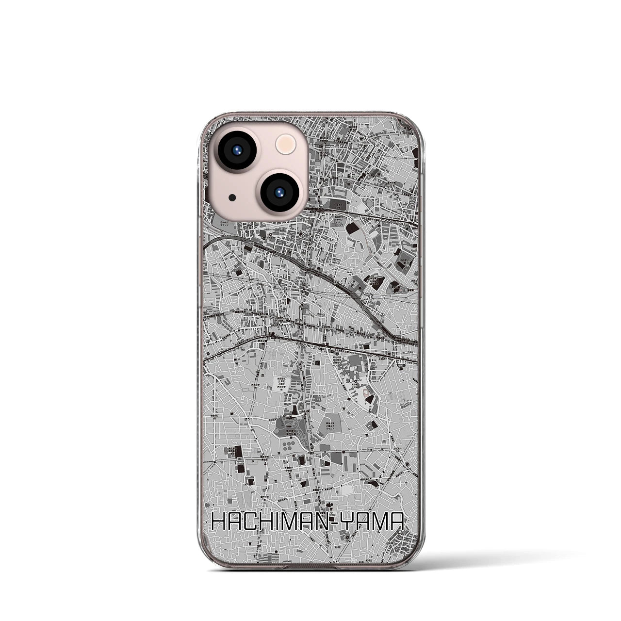 【八幡山(東京都)】地図柄iPhoneケース(クリアタイプ)