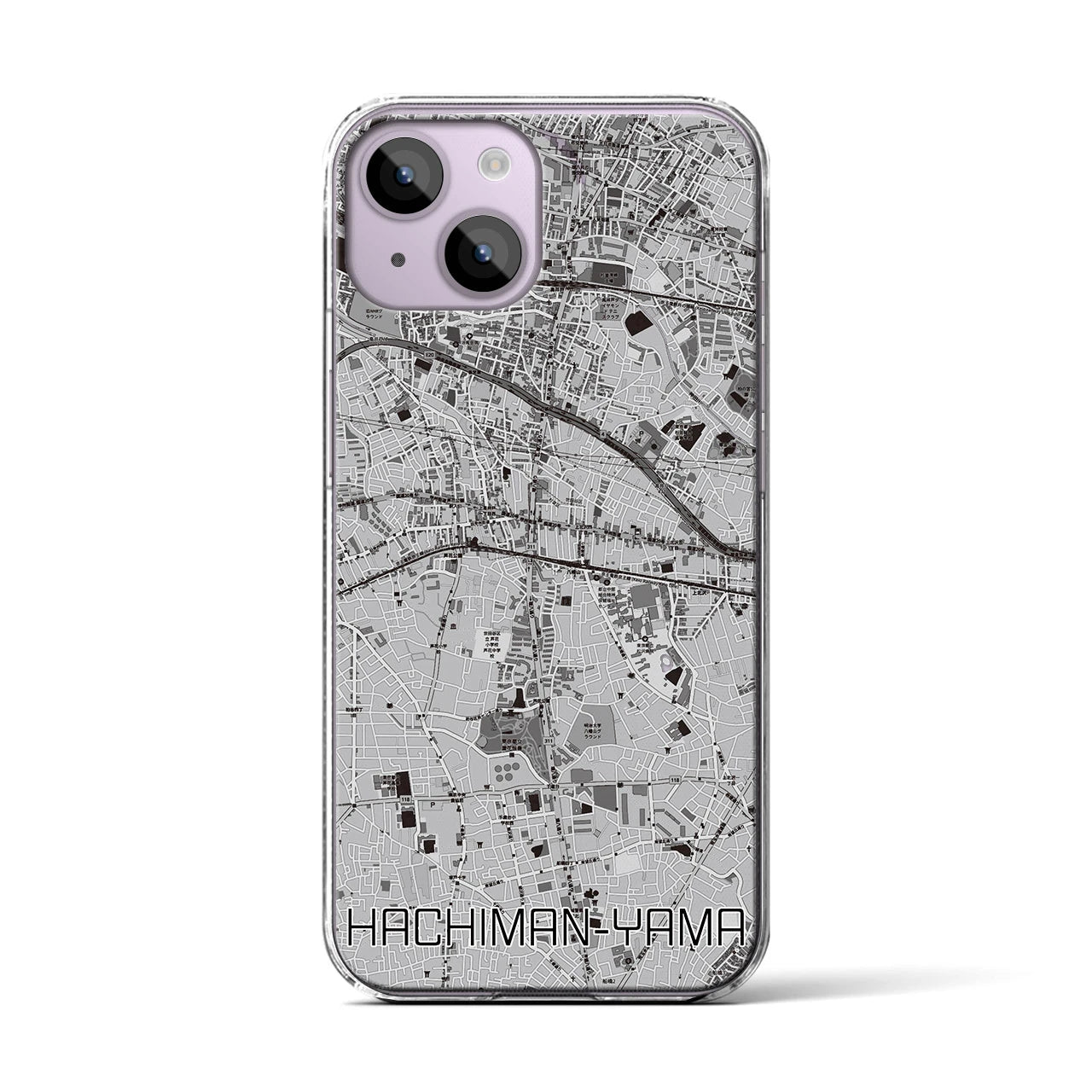 【八幡山(東京都)】地図柄iPhoneケース(クリアタイプ)