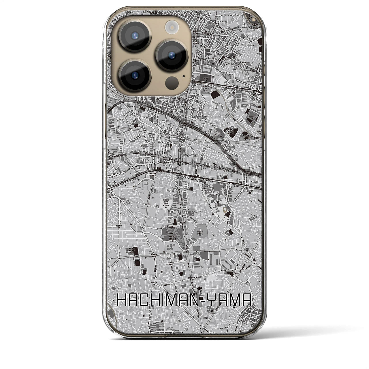 【八幡山(東京都)】地図柄iPhoneケース(クリアタイプ)
