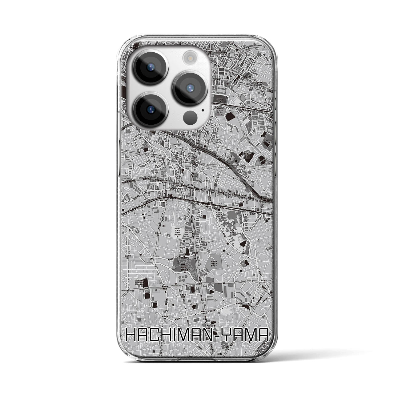 【八幡山(東京都)】地図柄iPhoneケース(クリアタイプ)