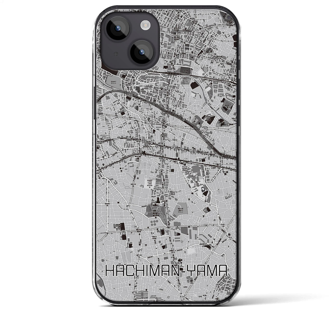 【八幡山(東京都)】地図柄iPhoneケース(クリアタイプ)