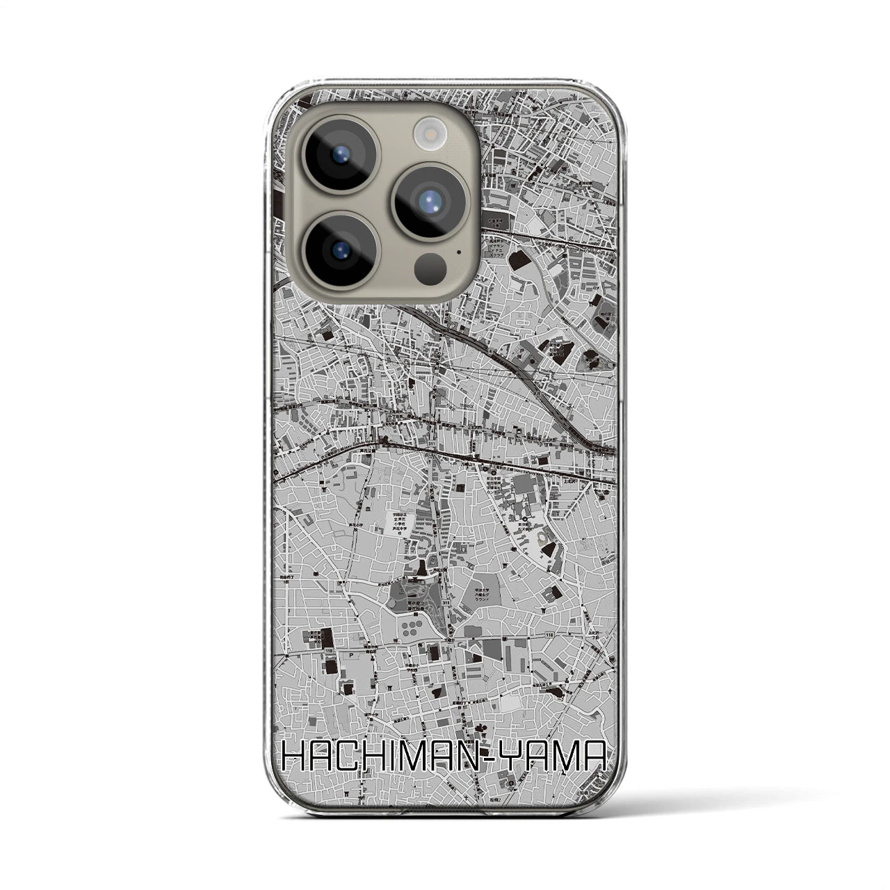 【八幡山(東京都)】地図柄iPhoneケース(クリアタイプ)