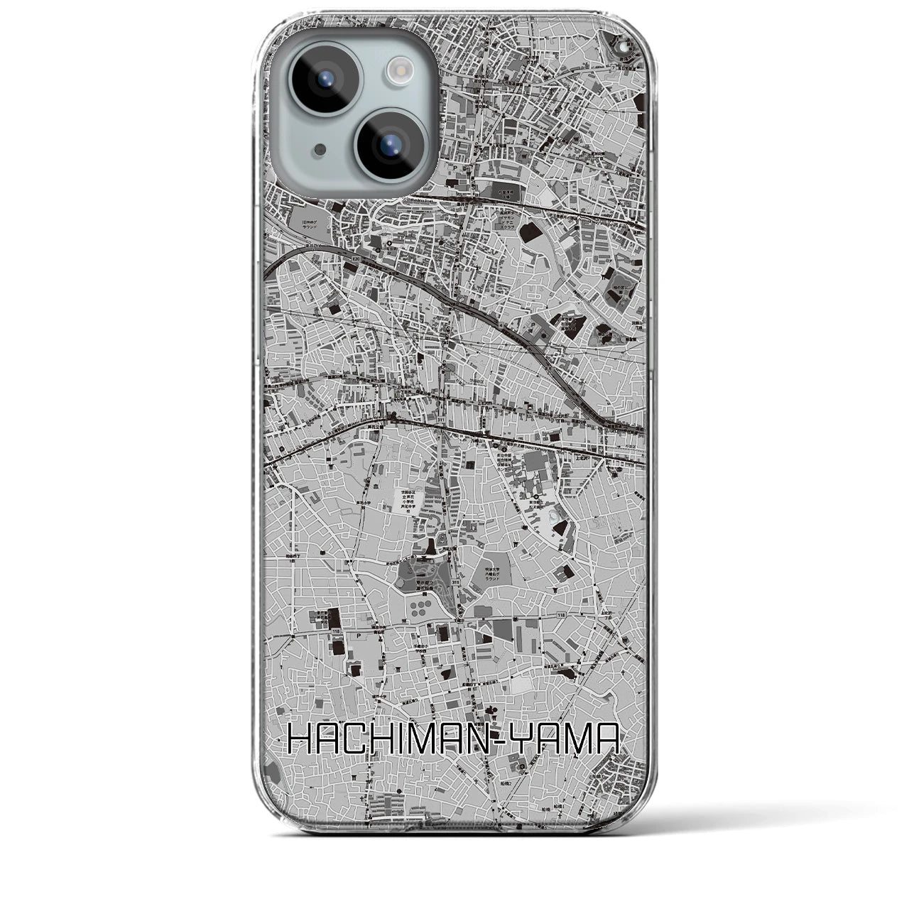 【八幡山(東京都)】地図柄iPhoneケース(クリアタイプ)