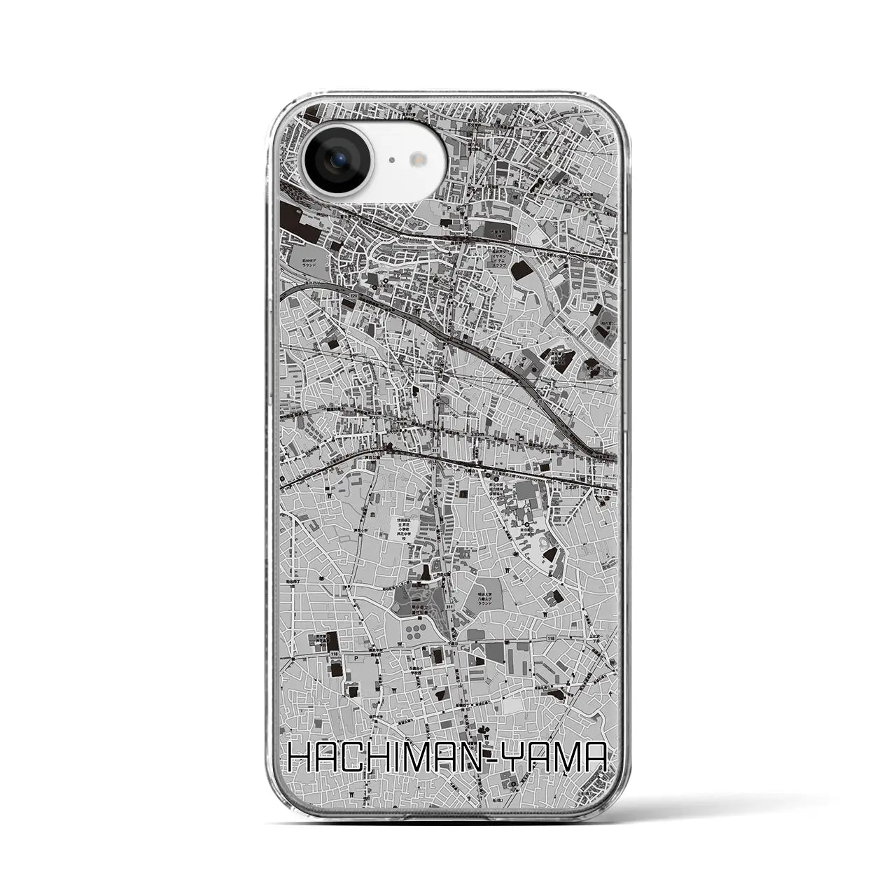 【八幡山(東京都)】地図柄iPhoneケース(クリアタイプ)