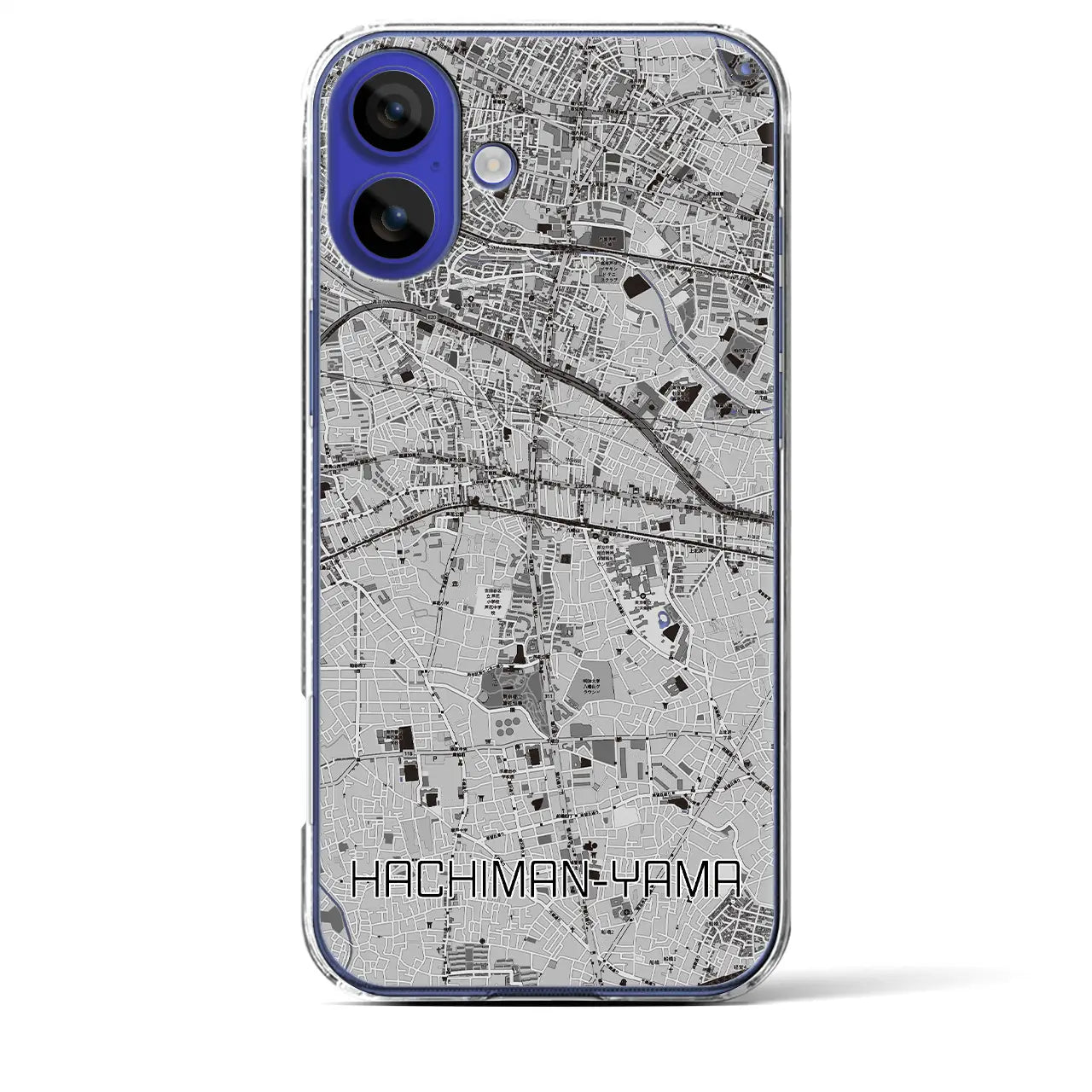 【八幡山(東京都)】地図柄iPhoneケース(クリアタイプ)