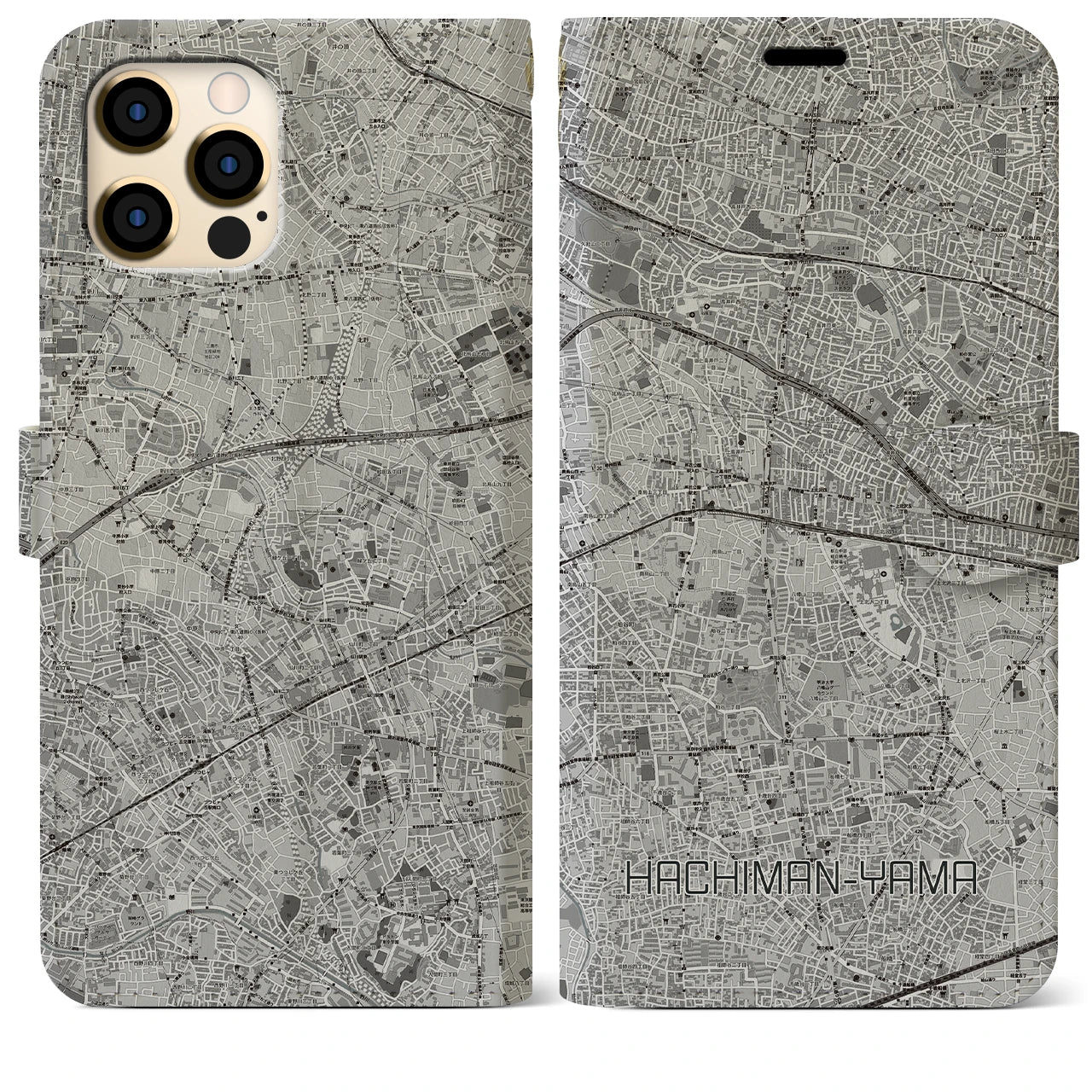 【八幡山(東京都)】地図柄iPhoneケース(手帳タイプ)