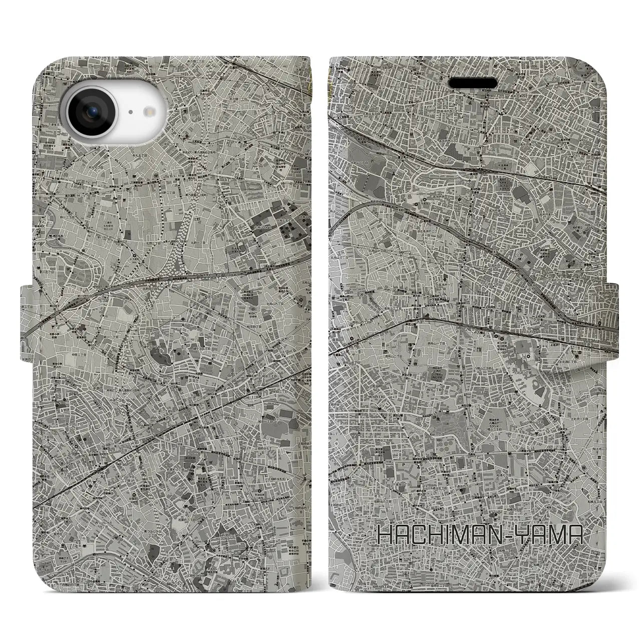 【八幡山(東京都)】地図柄iPhoneケース(手帳タイプ)