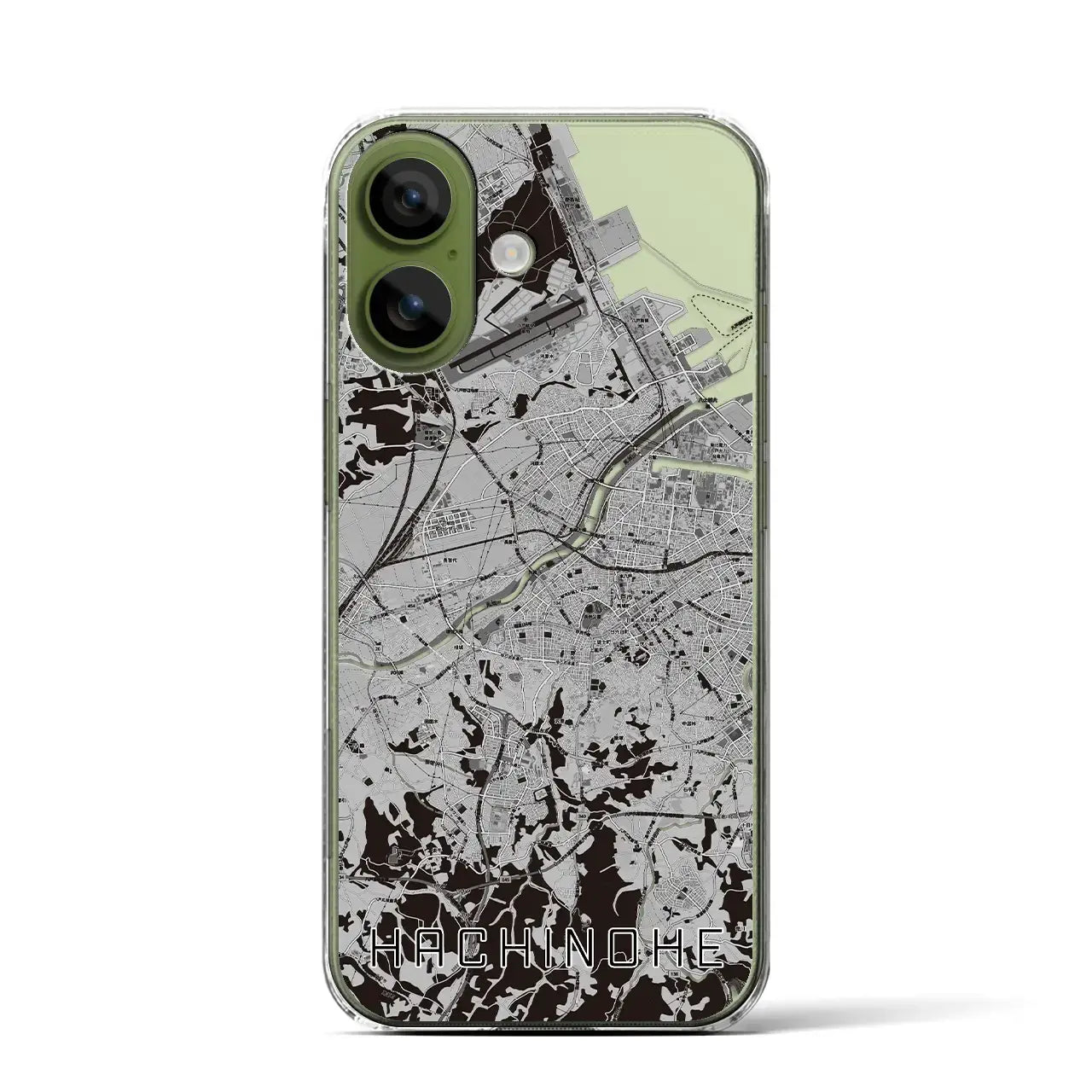 【八戸(青森県)】地図柄iPhoneケース(クリアタイプ)モノトーン・iPhone 17 Pro Max 用