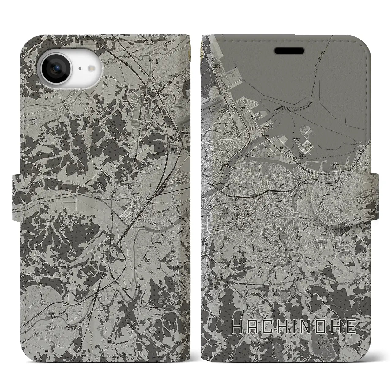 【八戸(青森県)】地図柄iPhoneケース(手帳タイプ)