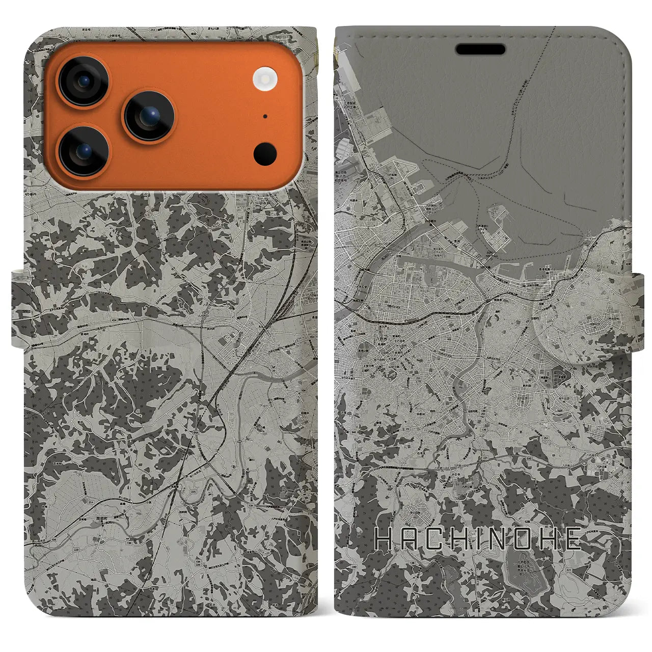 【八戸(青森県)】地図柄iPhoneケース(手帳タイプ)