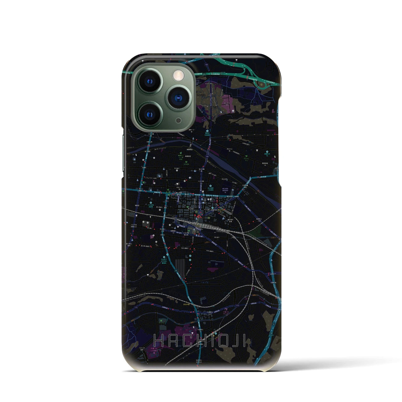 【八王子(東京都)】地図柄iPhoneケース(バックカバータイプ)