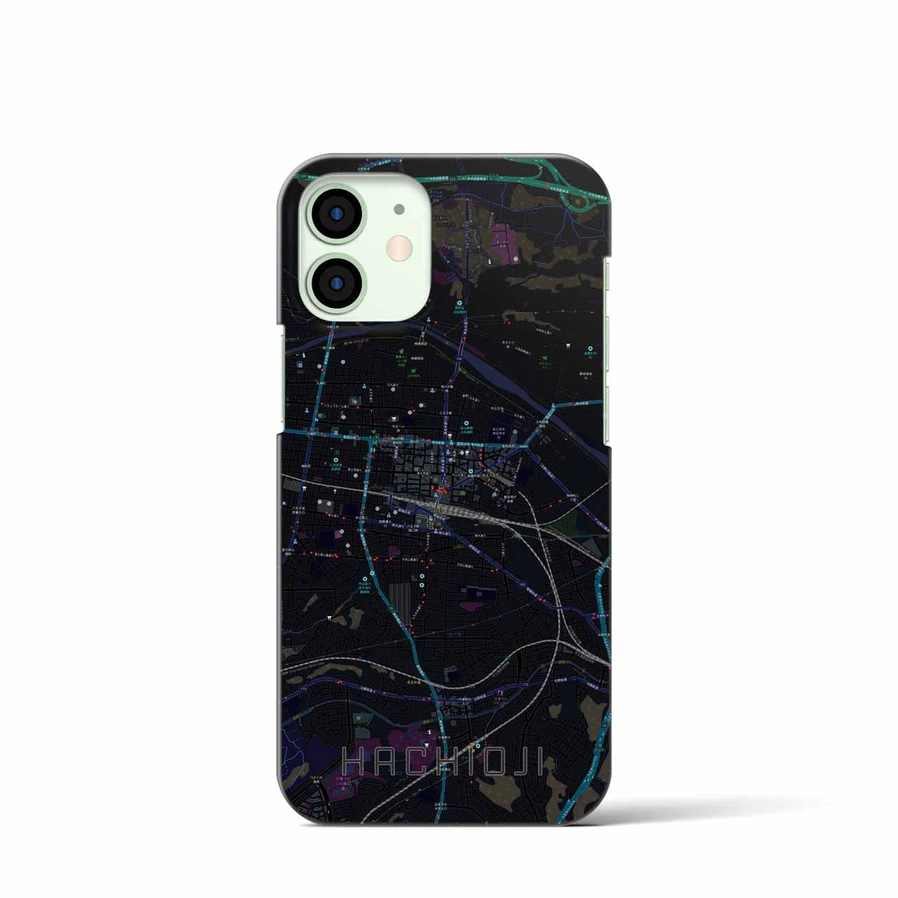 【八王子(東京都)】地図柄iPhoneケース(バックカバータイプ)