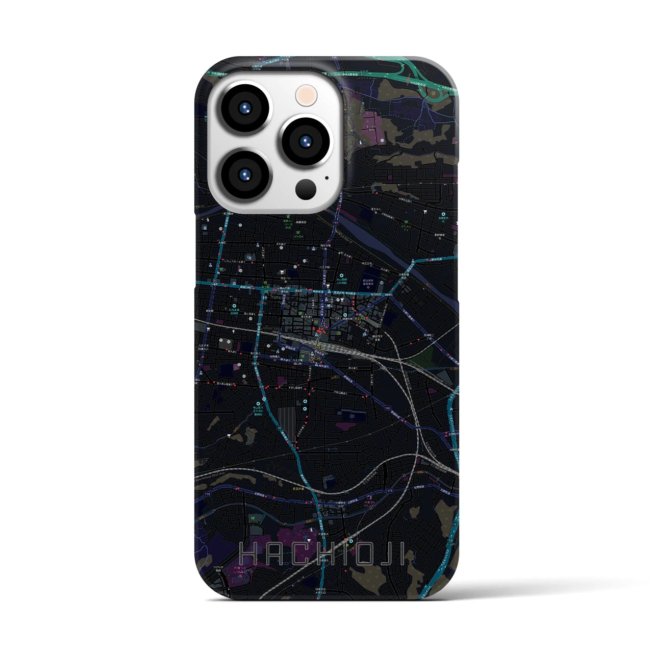 【八王子(東京都)】地図柄iPhoneケース(バックカバータイプ)