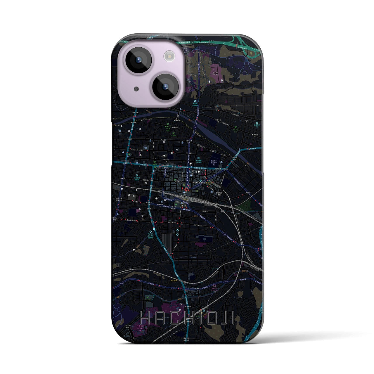 【八王子(東京都)】地図柄iPhoneケース(バックカバータイプ)